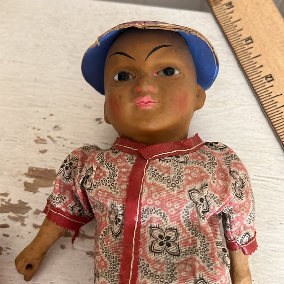 Lot vintage antique Chinese Asian composition dolls - Picture 7 of 11